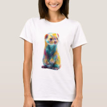 Rainbow Psychedelic Colorful Ferret Women
