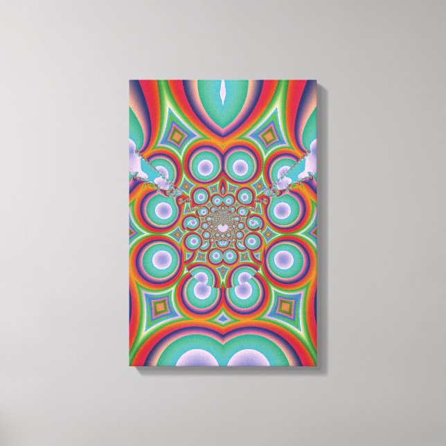 Rainbow Psychedelic Optical Abstract Art Canvas Print (Front)