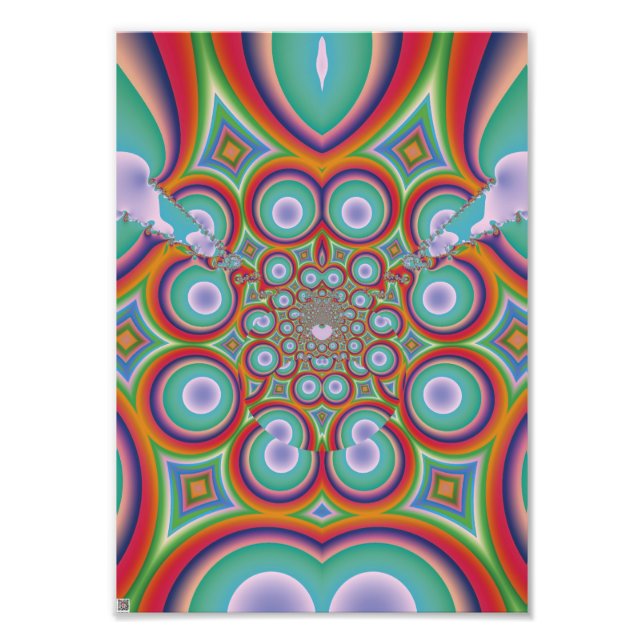 Rainbow Psychedelic Optical Abstract Art Photo Print (Front)