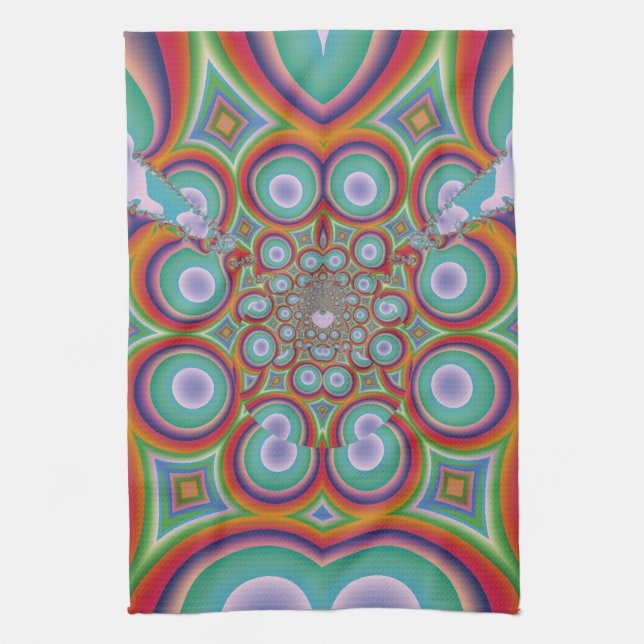 Rainbow Psychedelic Optical Abstract Art Towel (Vertical)