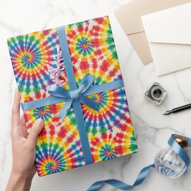 Rainbow Psychedelic Tie Dye Wrapping Paper (Gifting)