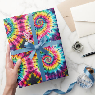 Rainbow Psychedelic Tie Dye Wrapping Paper
