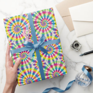 Rainbow Psychedelic Tie Dye Wrapping Paper