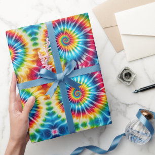 Rainbow Psychedelic Tie Dye Wrapping Paper