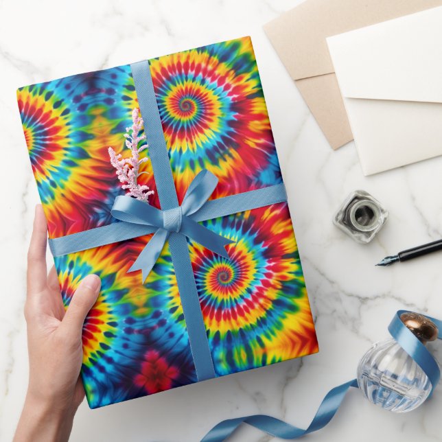 Rainbow Psychedelic Tie Dye Wrapping Paper (Gifting)
