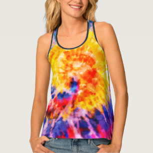 *~* Rainbow Psychodelic Retro Hipster Tie Dye Tank Top