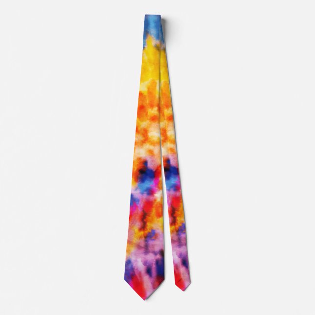 *~* Rainbow Psychodelic Retro Hipster Tie Dye Tie (Front)