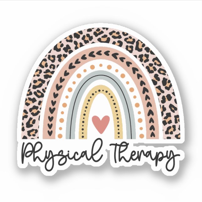 Rainbow PT PTA Physical Therapy Therapist Gift Sticker (Front)