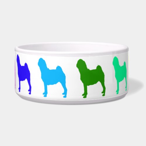 Rainbow Pug Pet Bowl