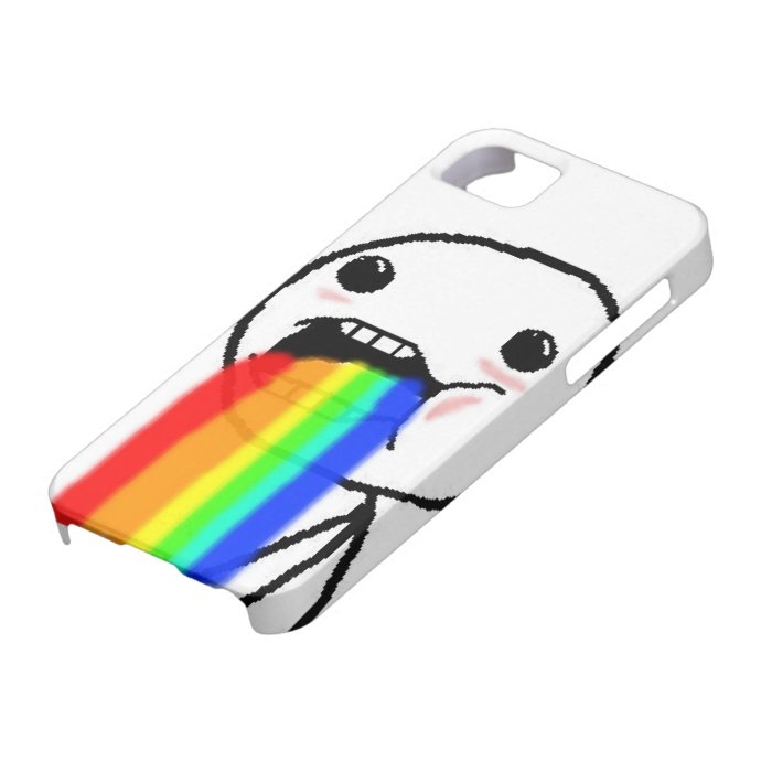 Rainbow Puke Comic Face iPhone 5 Cases