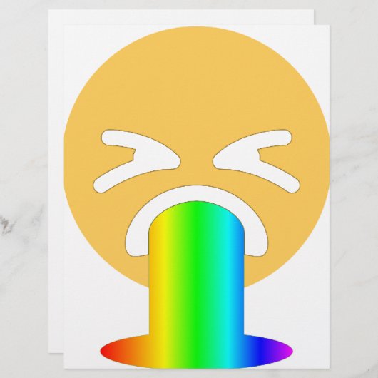 rainbow puke emoji (Front/Back)