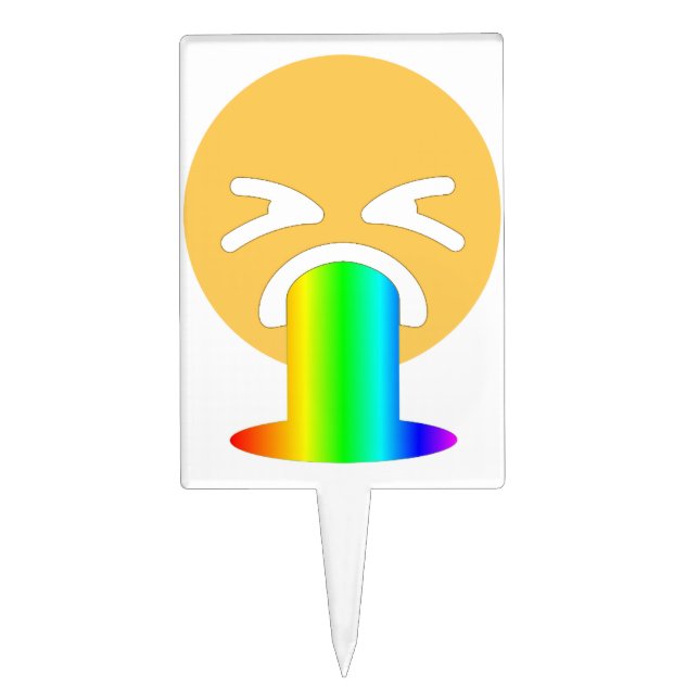 rainbow puke emoji cake topper (Front)