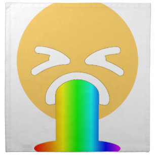 rainbow puke emoji cloth napkin