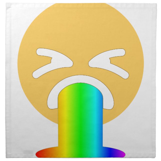 rainbow puke emoji cloth napkin (Front)