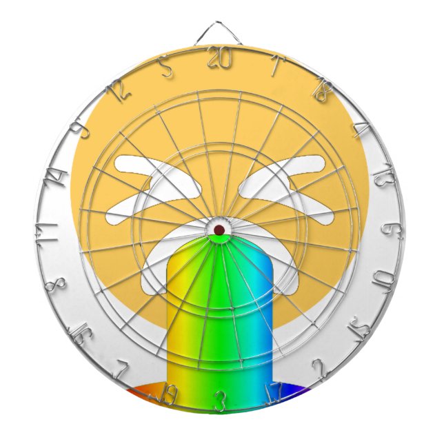 rainbow puke emoji dart board (Front)