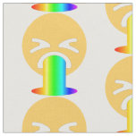 rainbow puke emoji fabric
