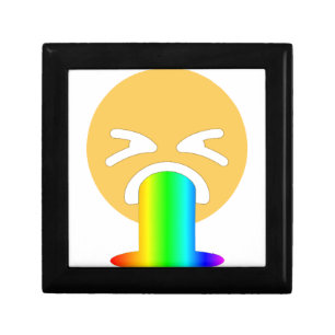 rainbow puke emoji gift box