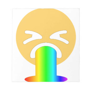 rainbow puke emoji notepad