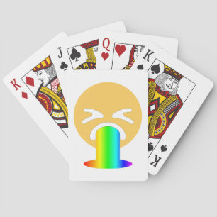 rainbow puke emoji poker cards