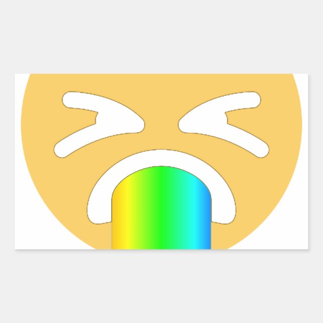 rainbow puke emoji rectangular sticker (Front)