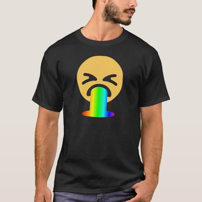rainbow puke emoji T-Shirt (Front)