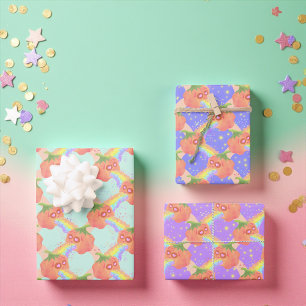 Rainbow Puking Pumpkin Halloween Wrapping Paper Sheets