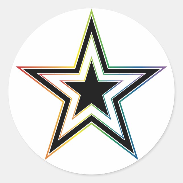 rainbow punk star. classic round sticker (Front)