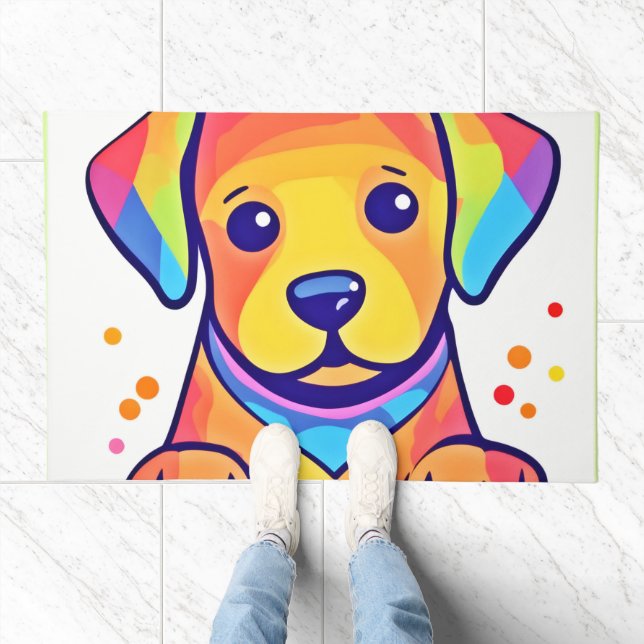 Rainbow Puppy Love Doormat (Indoor)