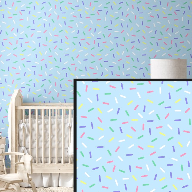 Rainbow Purple Green Red Sprinkles, on Blue Wallpaper (Creator Uploaded)