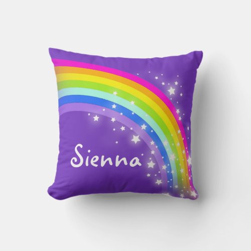 rainbow purple pink _ girls your name pillow