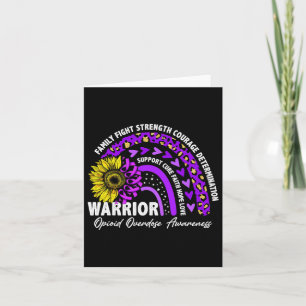 Rainbow Purple Ribbon Opioid Overdose Awareness Card