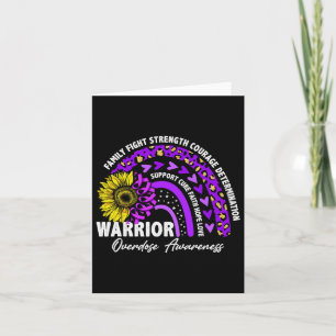 Rainbow Purple Ribbon Overdose Awareness Card