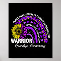 Rainbow Purple Ribbon Overdose Awareness 