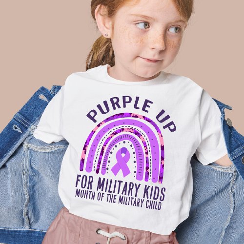 Rainbow Purple Up For Military girls Awareness T_S T_Shirt