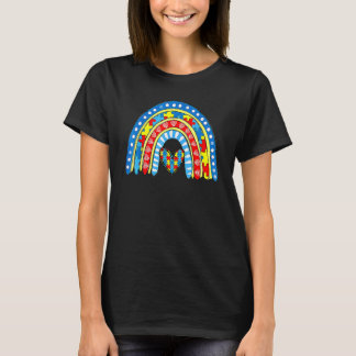 Rainbow Puzzle Heart Autism Awareness Accept Love T-Shirt
