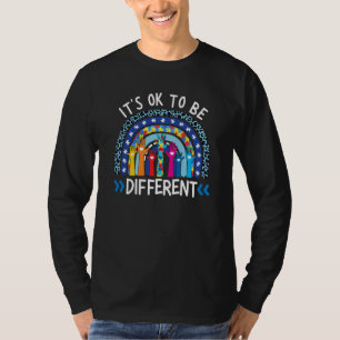 Rainbow Puzzle Piece Autism Awareness Its Ok To Be T-Shirt