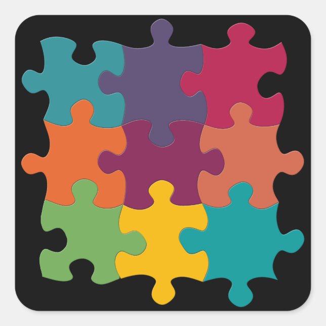 rainbow puzzle pieces stickers (Front)