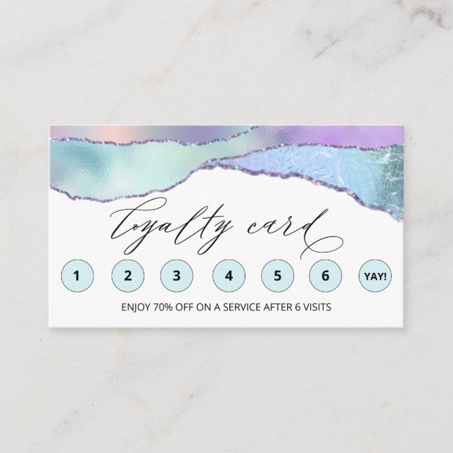 *~* Rainbow QR LOGO Rewards Thank you Loyalty Card (Front)