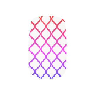 Rainbow Quatrefoil Minx Nail Art