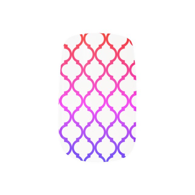 Rainbow Quatrefoil Minx Nail Art (Left Thumb)