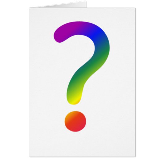 Rainbow question mark cards (Front)