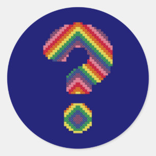 Rainbow Question Mark Classic Round Sticker