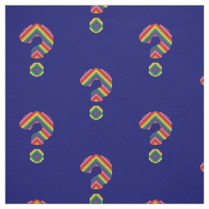 Rainbow Question Mark Fabric