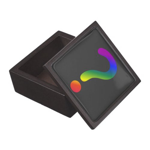 Rainbow question mark keepsake box