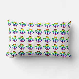 Rainbow Question Marks Lumbar Pillow