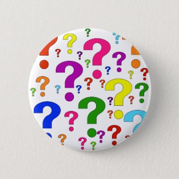 Rainbow Question Marks Pinback Button by orsobear at Zazzle