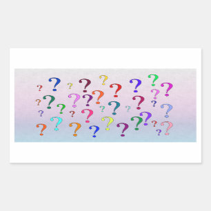 Rainbow Question Marks Rectangular Sticker
