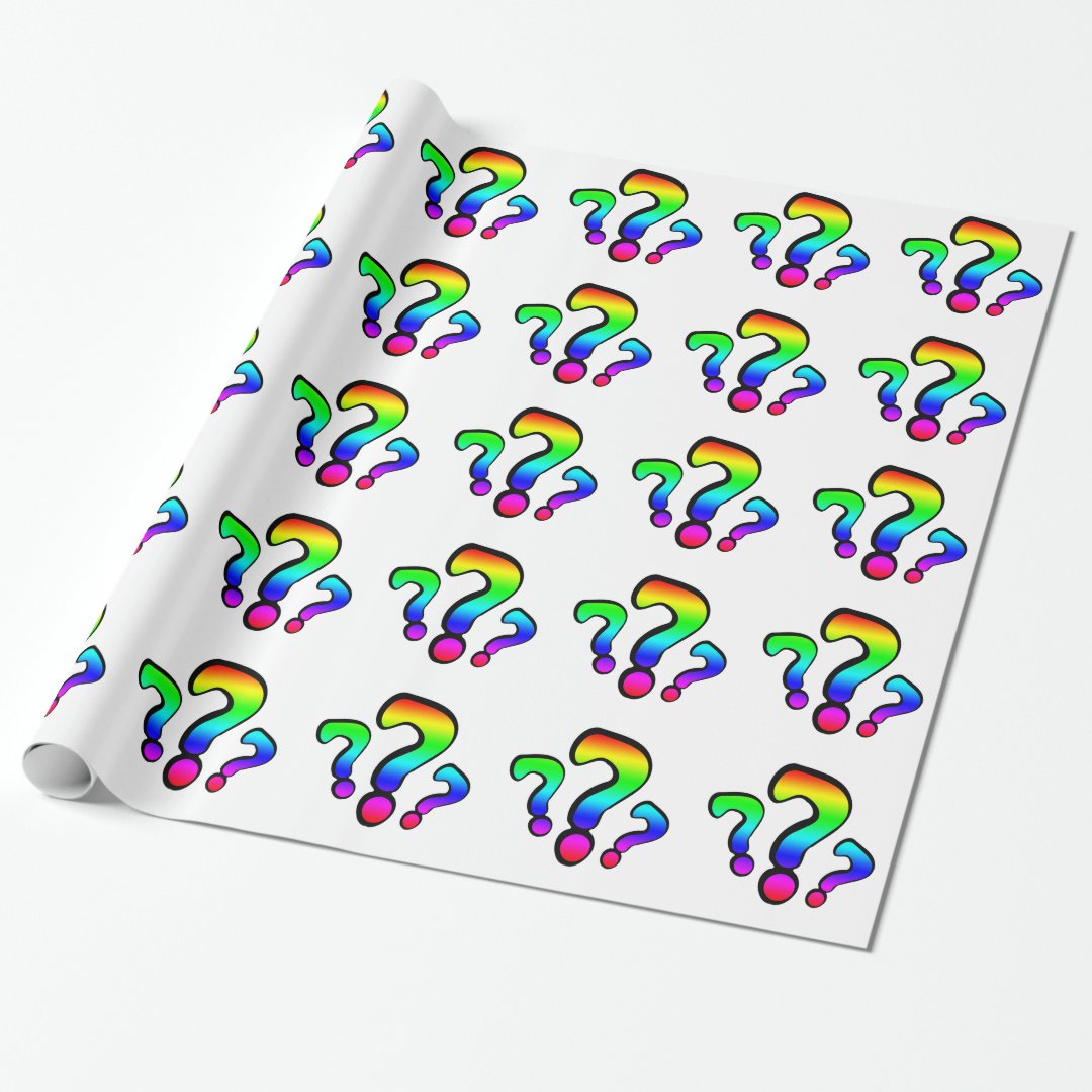 Rainbow Question Marks Wrapping Paper Zazzle