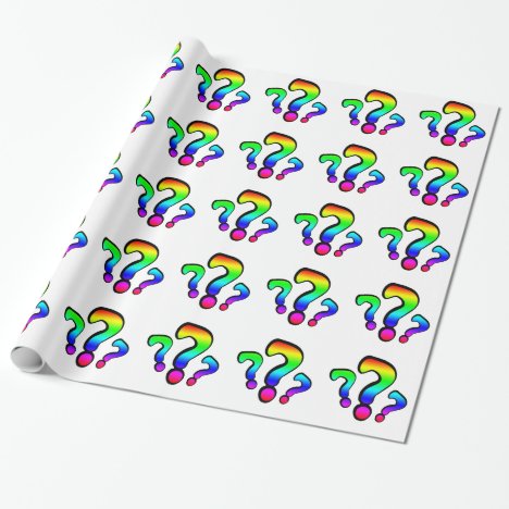 Rainbow Question Marks Wrapping Paper