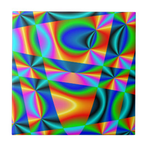 Rainbow quilt ceramic tile